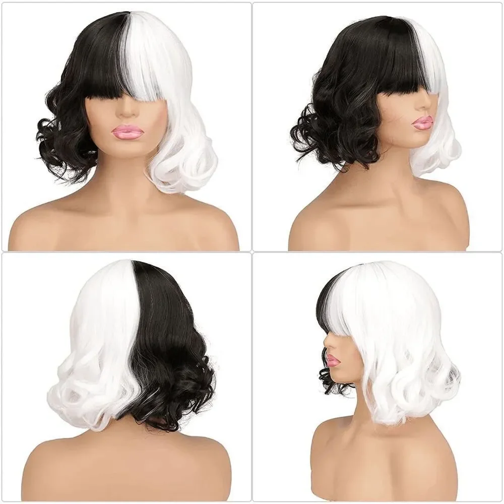 🖤🤍 6PCS Halloween Bundle Cruella Cosplay Costume Party1920s Accessories Set